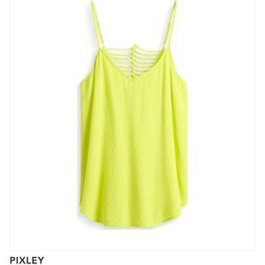 Pixley Shanina Lime Green Yellow Cami  V Detail Size XS, Adjustable Strap